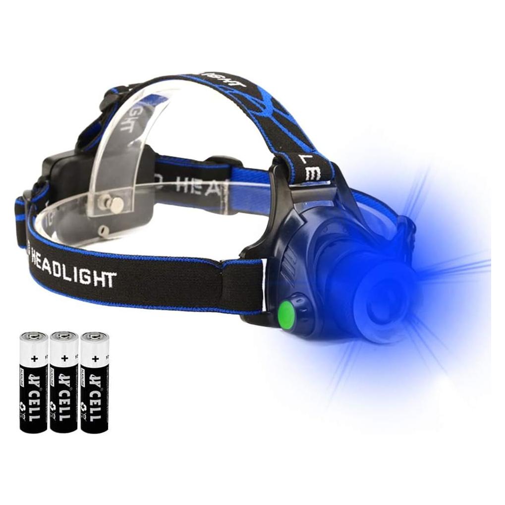 Linterna Frontal LED Azul GaiGaiMall Resistente al Agua 3 Modos