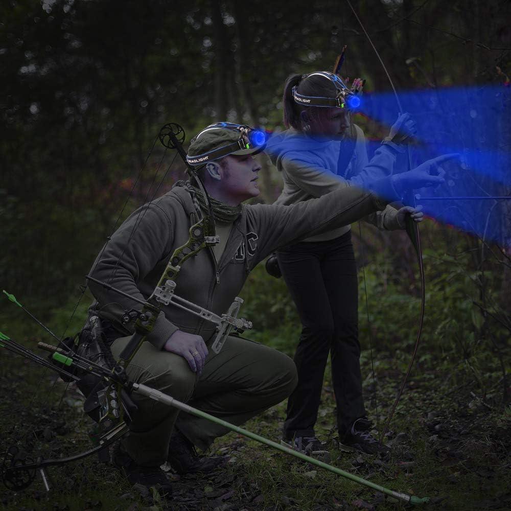 Linterna Frontal LED Azul AuKvi 3 Modos Zoomable Resistente al Agua