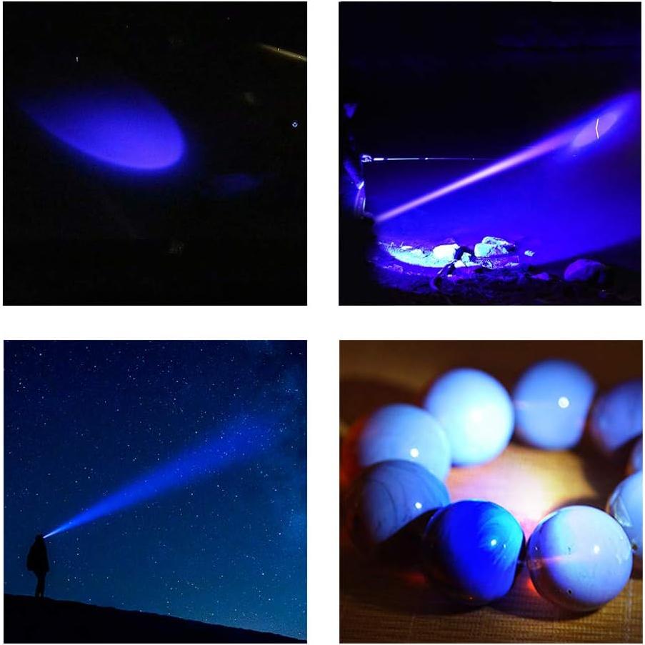 Linterna Frontal LED Azul AuKvi 3 Modos Zoomable Resistente al Agua