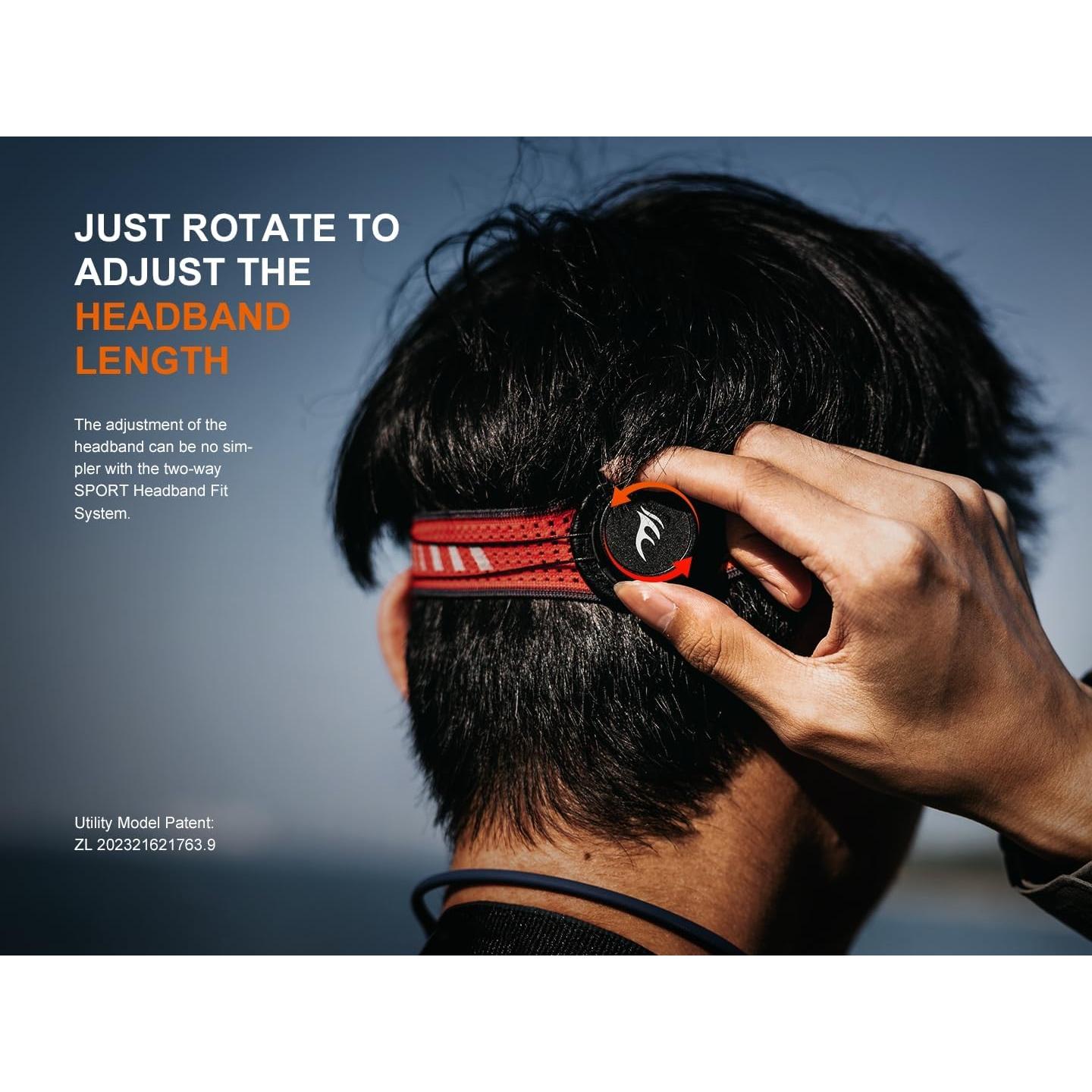 HL18R-T V2.0 800 Lumen Trail Running Headlamp, USB-C Rechargeable, White and Warm White Lights, Red Lights, Compatible with 3X AAA Batteries, (Black)