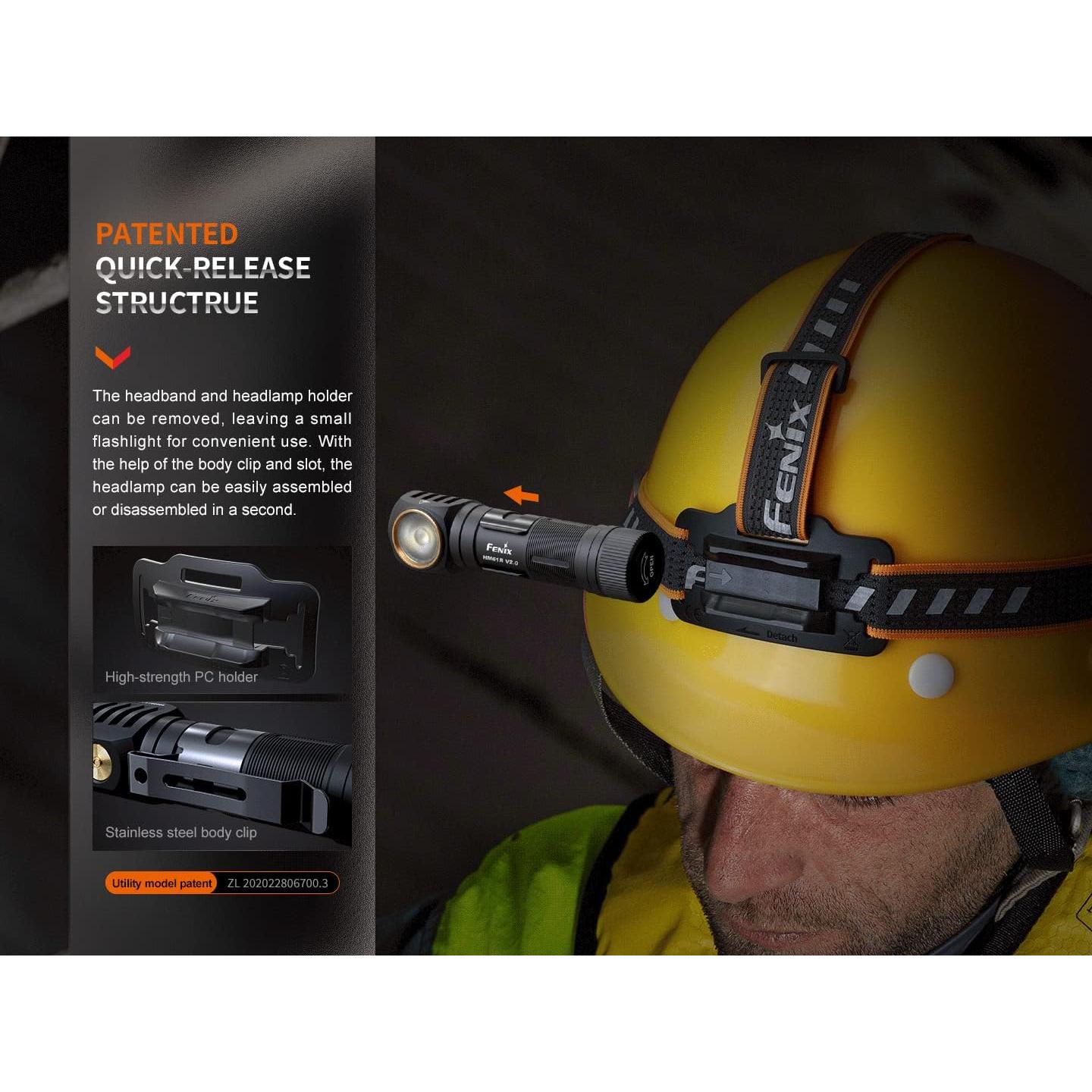 Linterna Frontal Fenix HM61R v2.0 Recargable 1600 Lúmenes