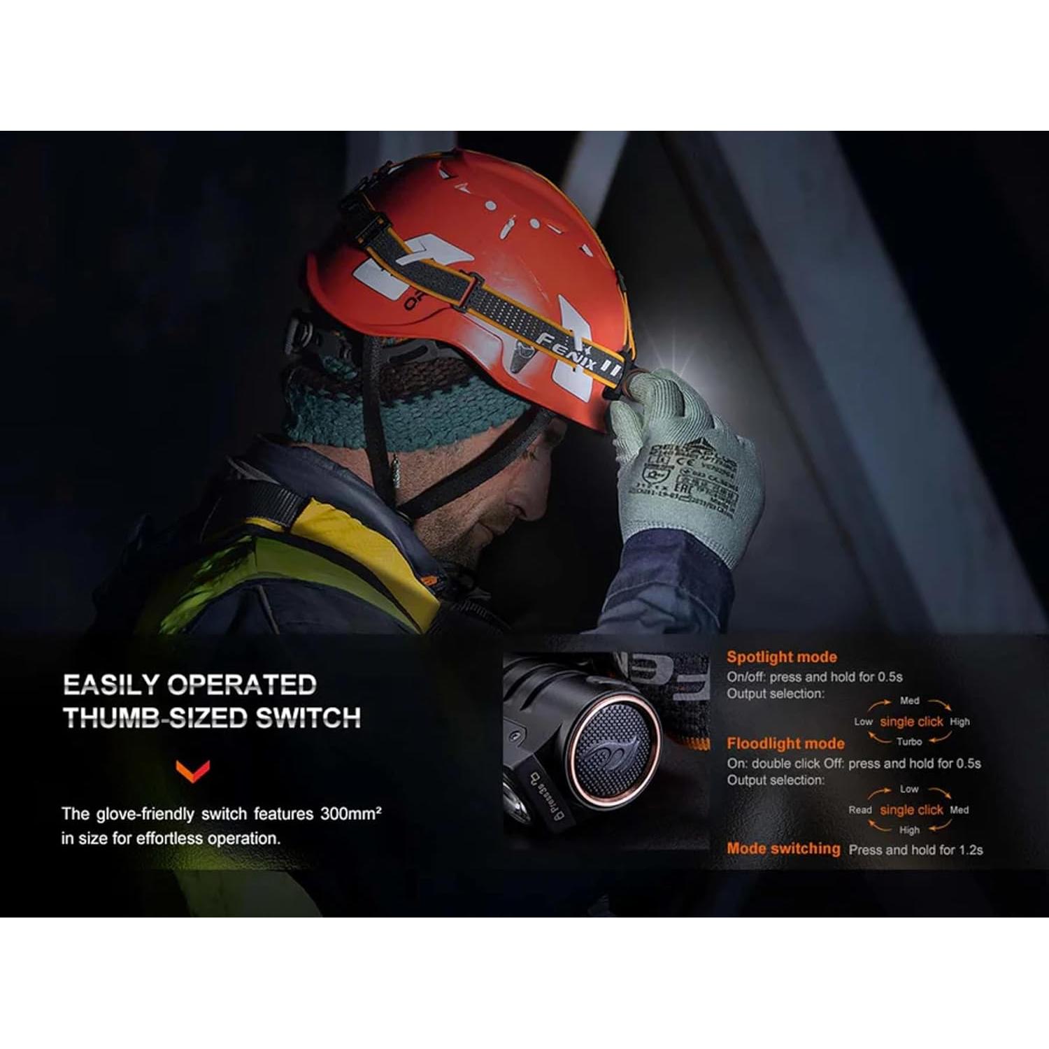 Linterna Frontal Fenix HM71R 2700 Lúmenes Recargable USB