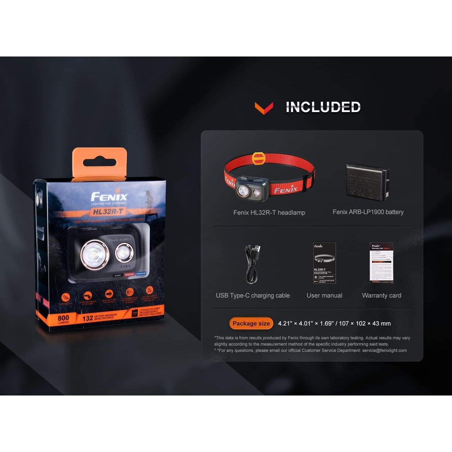 Linterna recargable Fenix HL32R-T 800 Lúmenes para correr