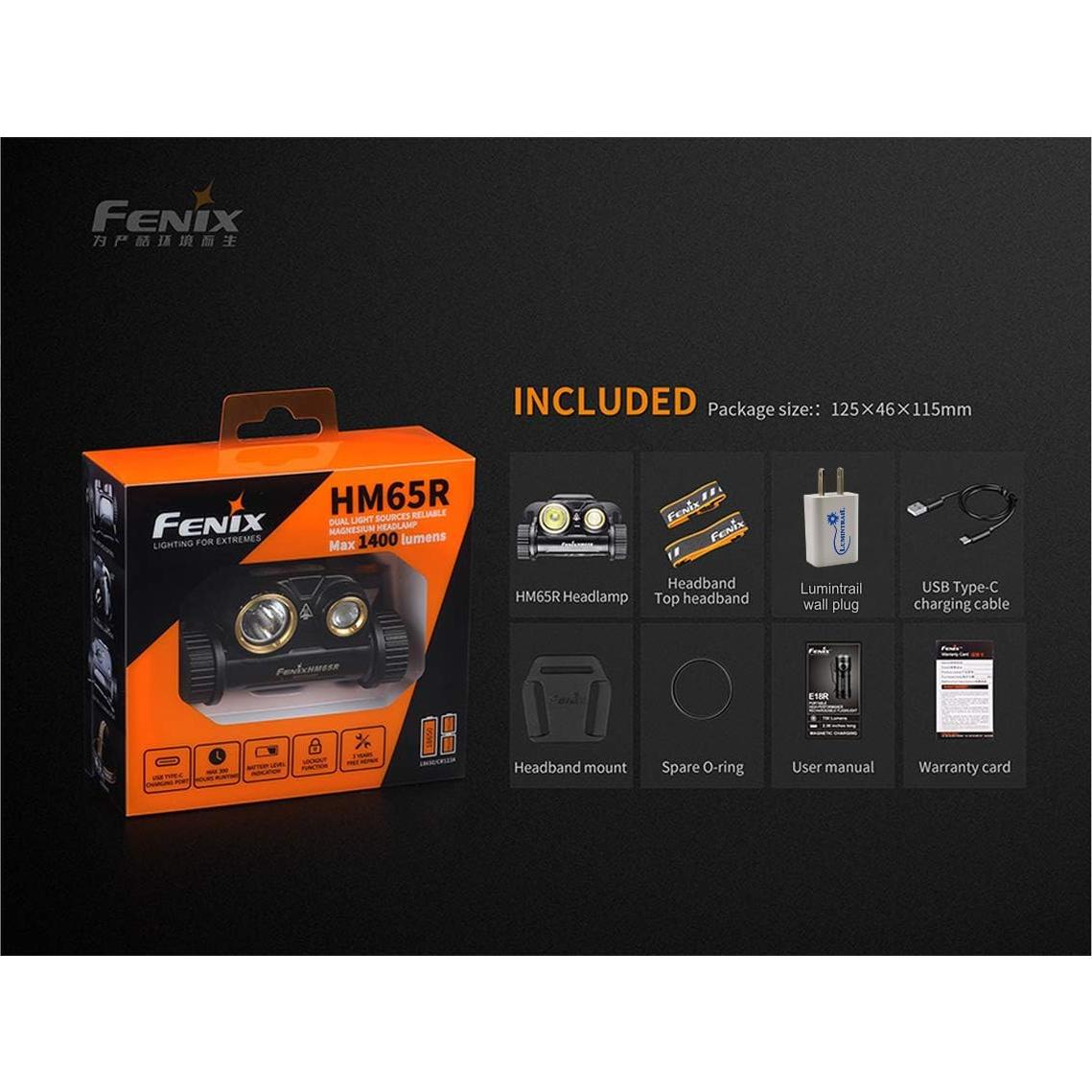 Linterna Frontal Fenix HM65R Recargable USB 1400 Lúmenes IP68