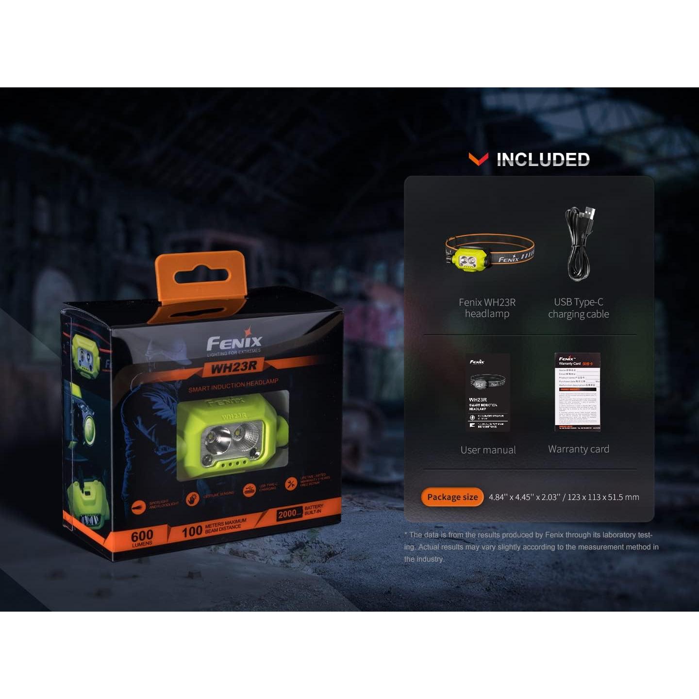 Linterna de Cabeza Fenix WH23R 600 Lúmenes Recargable USB