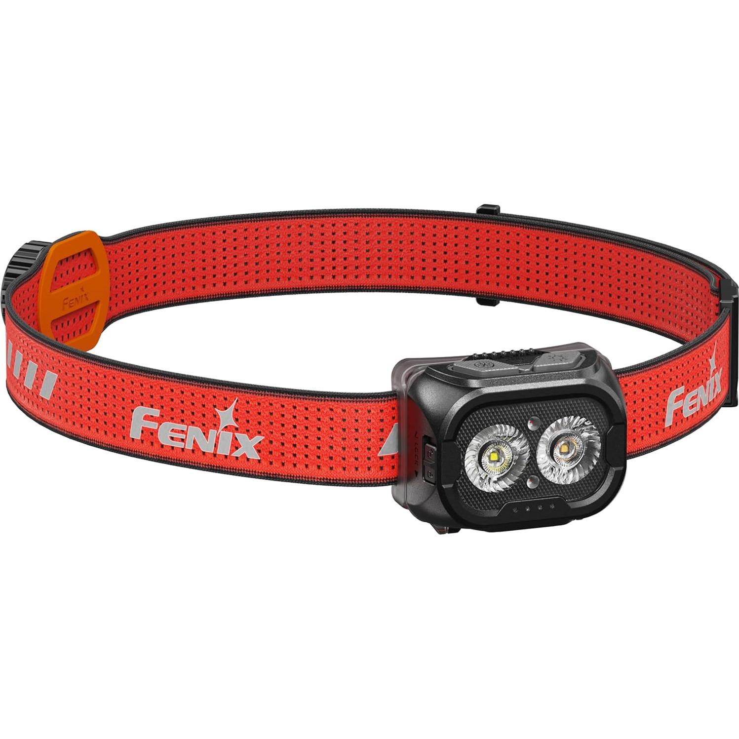FENIX HL18R-T V2.0 Black Rechargeable Trail Running/Outdoor Headlamp | 800 Lumens | 125m | 160 Hrs Max | Dual Primary Beams - Cool and Warm White | 5lm Red Beam | Sport Click Adjust Headband | IP66