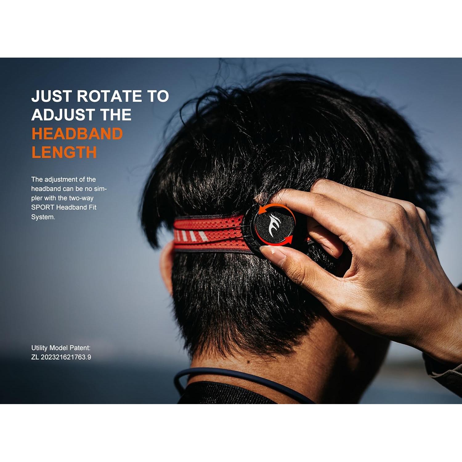 FENIX HL18R-T V2.0 Black Rechargeable Trail Running/Outdoor Headlamp | 800 Lumens | 125m | 160 Hrs Max | Dual Primary Beams - Cool and Warm White | 5lm Red Beam | Sport Click Adjust Headband | IP66