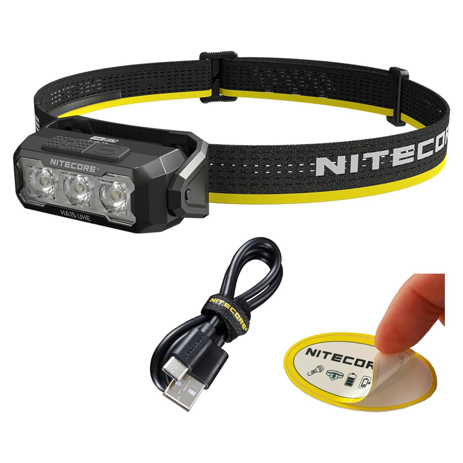 Linterna Frontal Nitecore HA15 UHE 400 Lúmenes Recargable USB-C