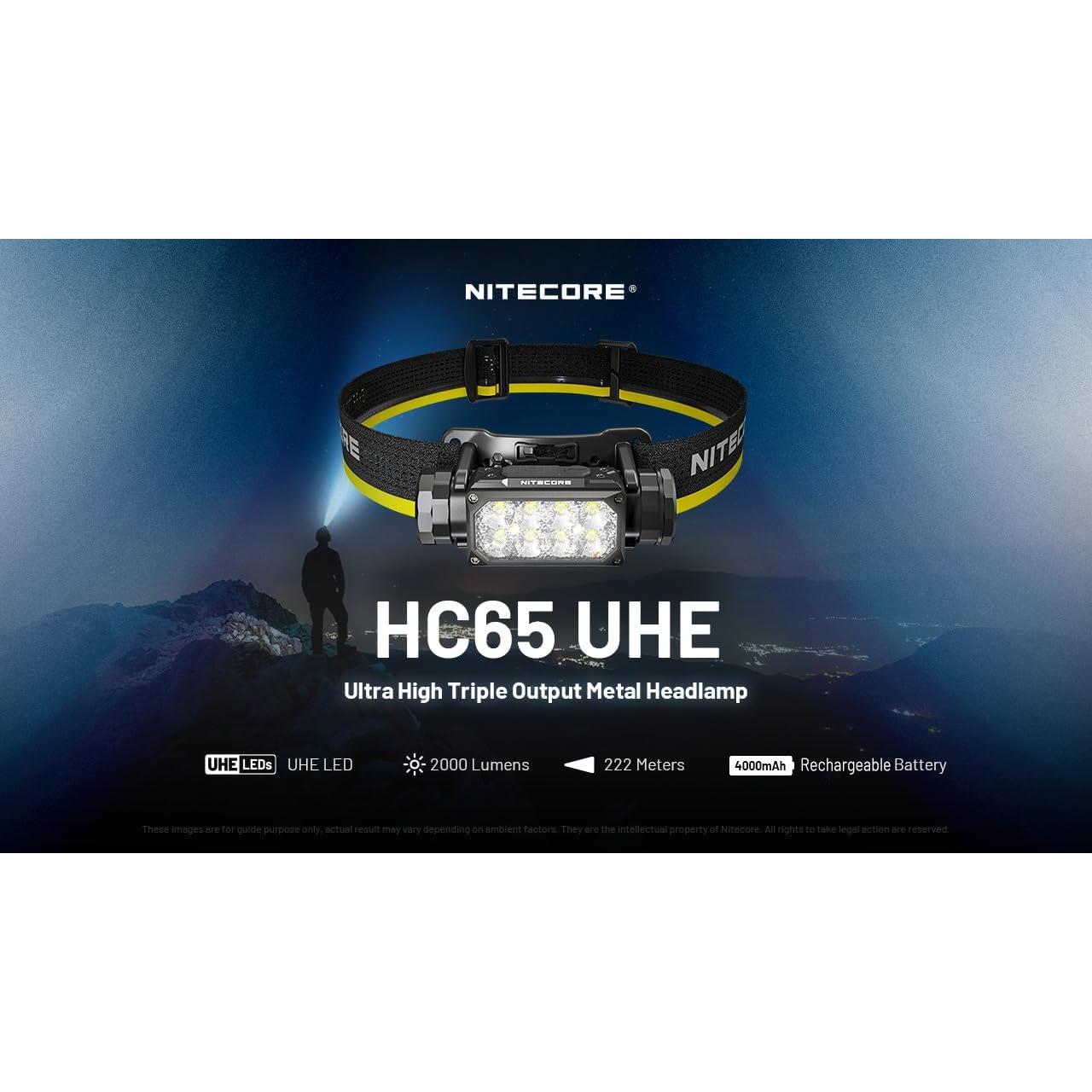 Linterna Frontal Nitecore HC65 UHE 2000 Lúmenes Recargable USB-C
