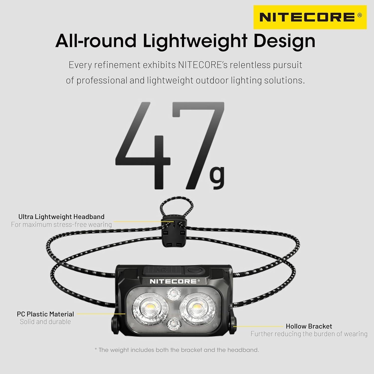 Linterna Frontal Nitecore NU25 MCT 400 Lúmenes Recargable USB-C
