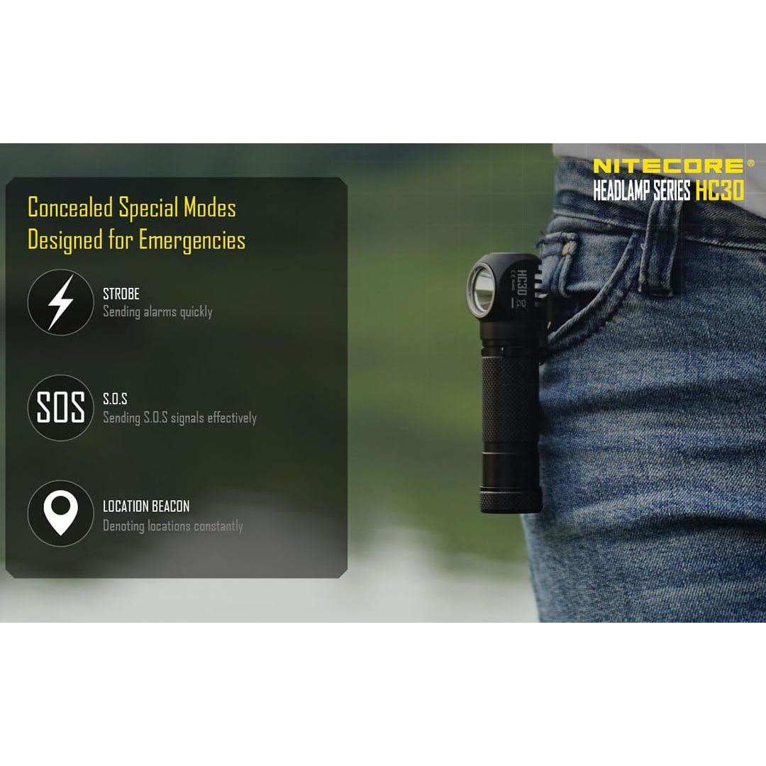 Linterna Frontal Nitecore HC30 1000 Lúmenes Recargable LED