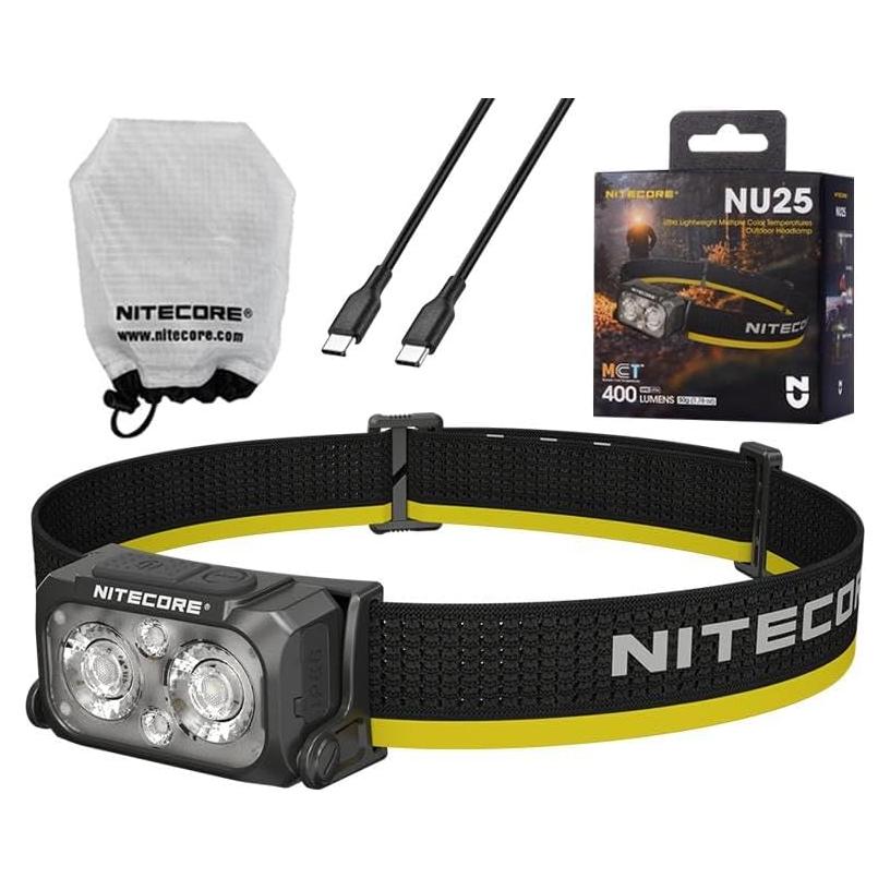 Linterna Frontal Nitecore NU25 MCT 400 Lúmenes Recargable