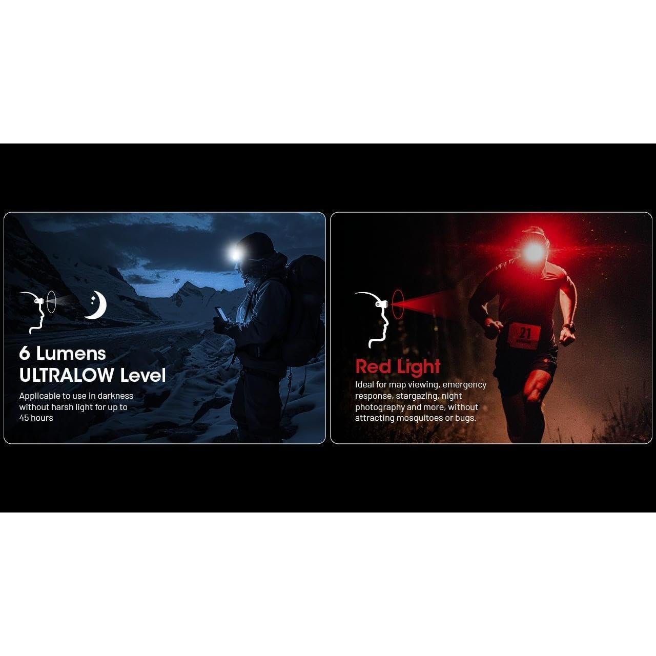 Linterna Frontal Nitecore NU25 MCT 400 Lúmenes Recargable