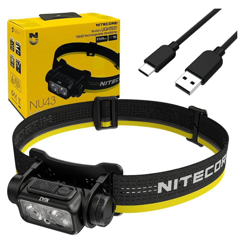 Linterna Frontal Nitecore NU43 Recargable 1400 Lúmenes