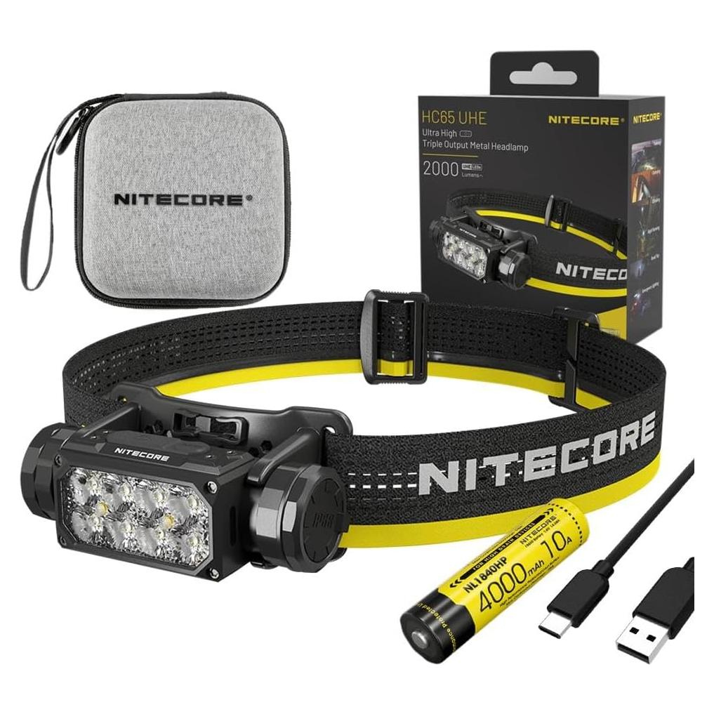 Linterna de Cabeza Nitecore HC65 UHE 2000 Lúmenes Recargable