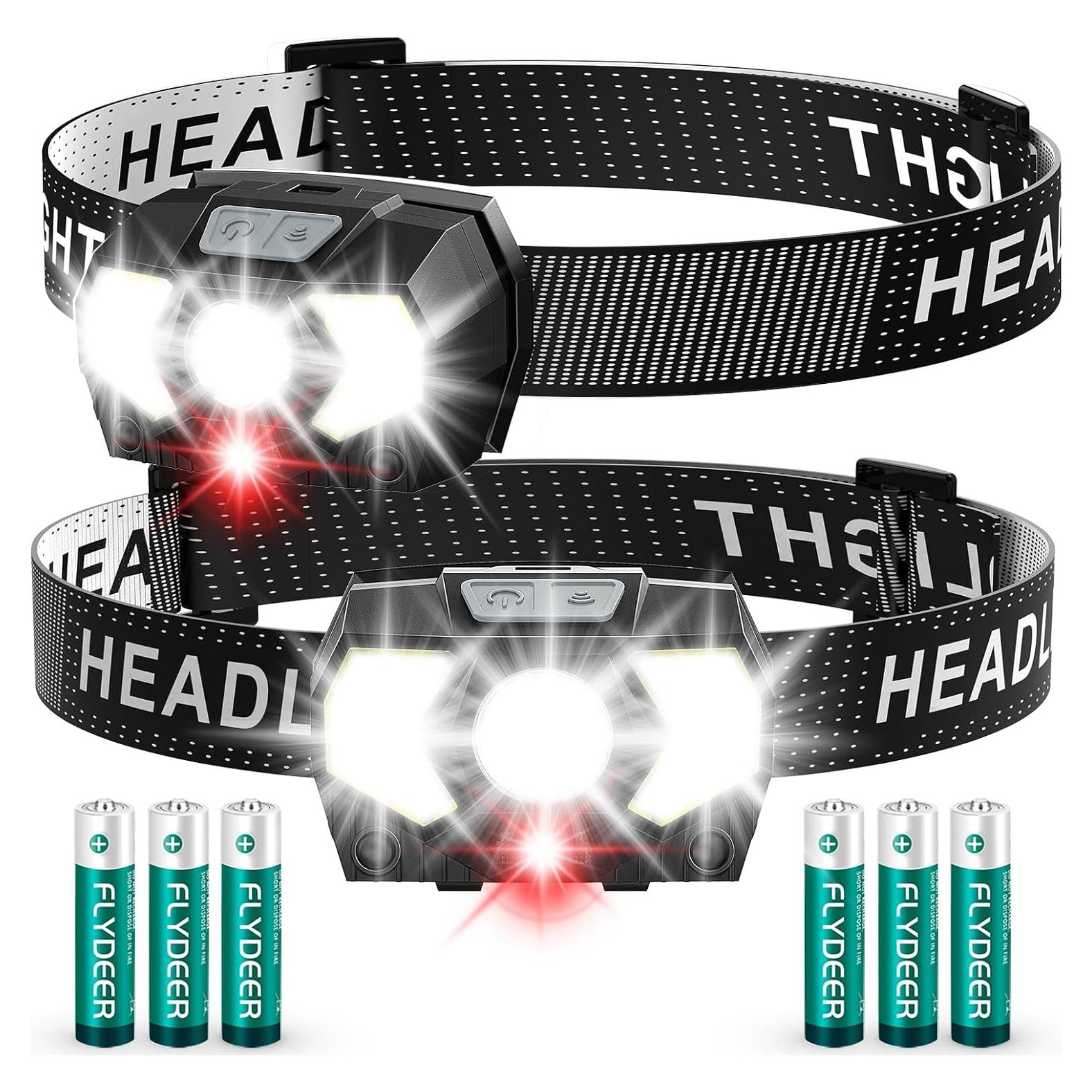 Paquete de 2 Linternas Frontales LED Eirnvop 1500 Lúmenes IPX5