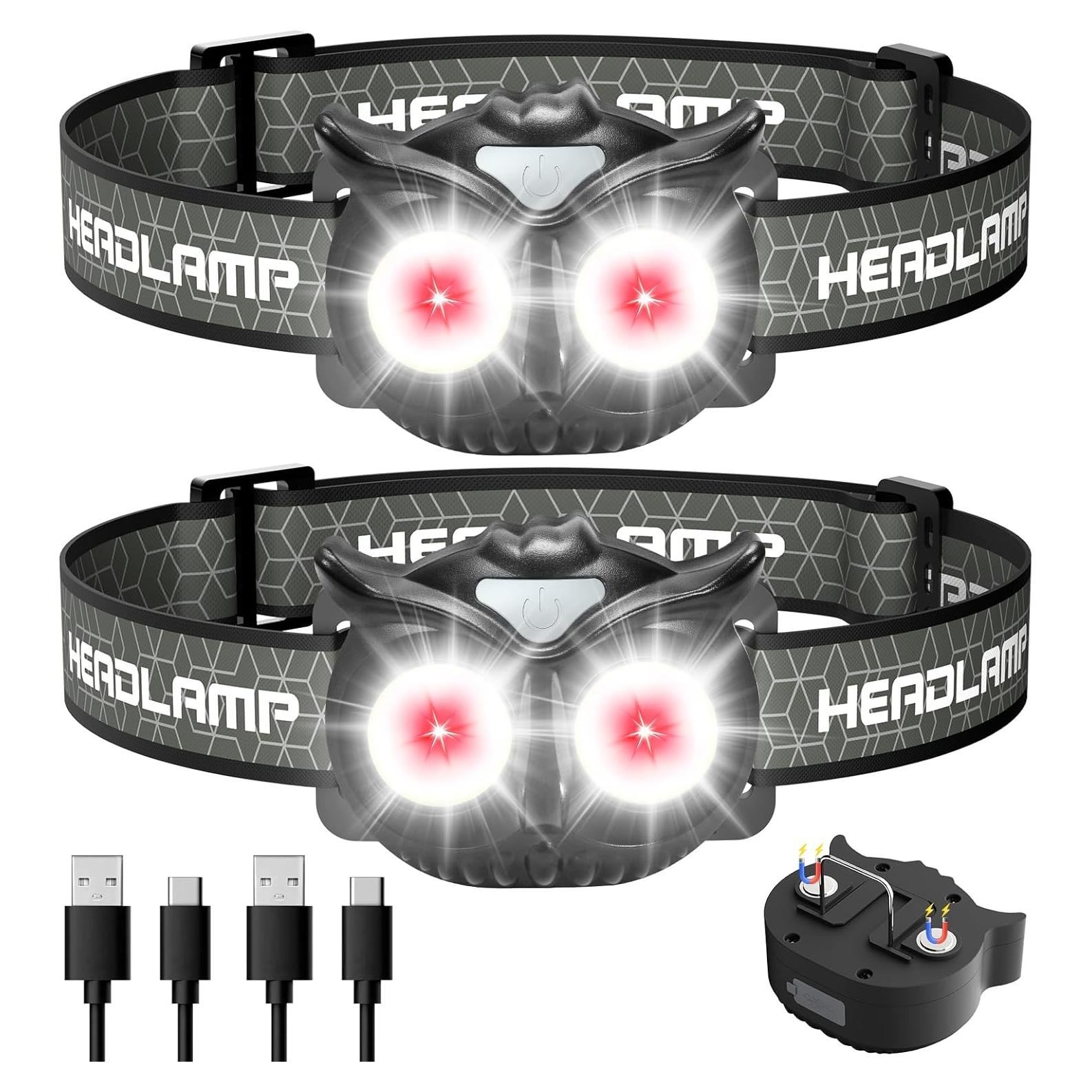 Linterna Frontal LED Recargable Lsnisni 2 Paquete 5 Modos