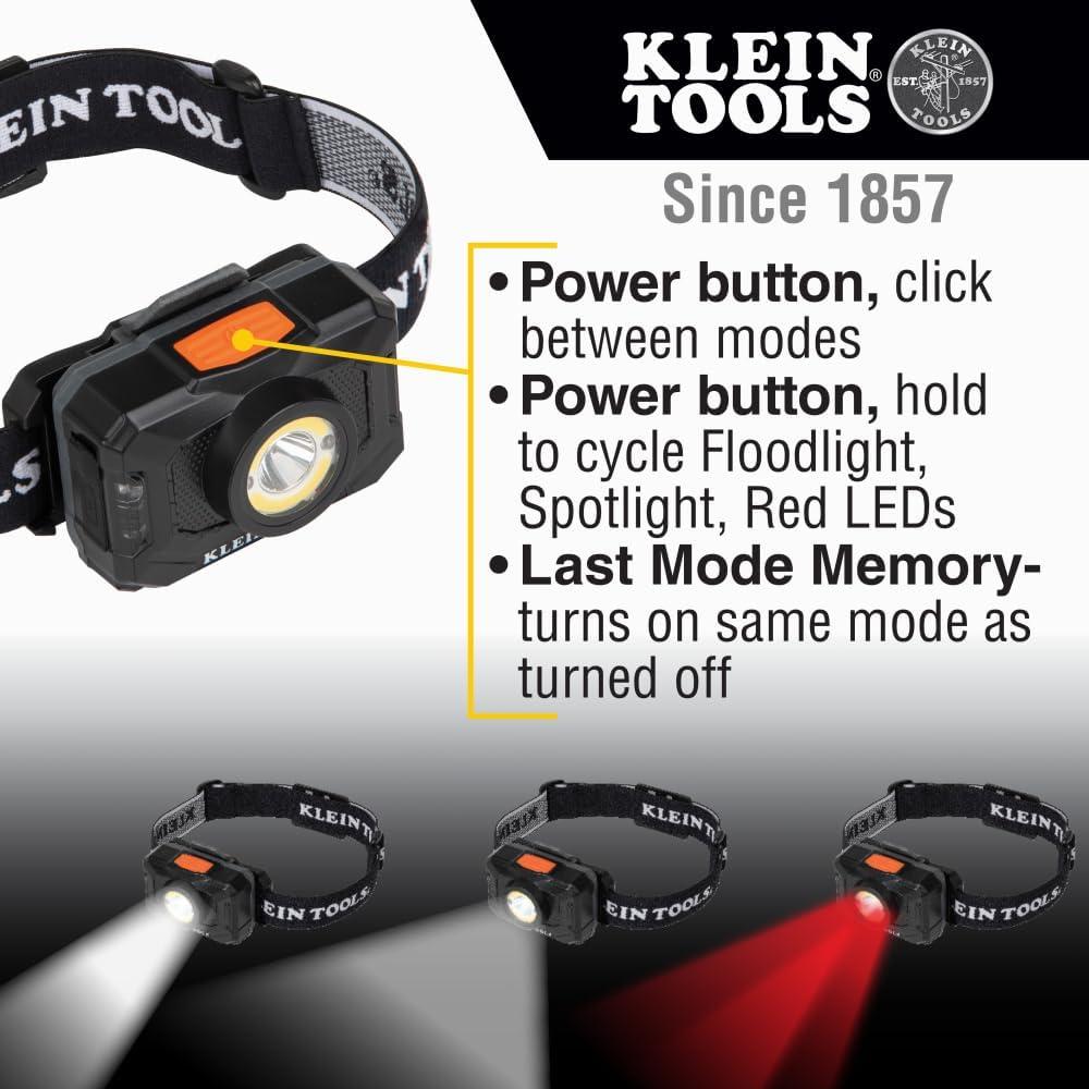 Linterna Frontal Recargable Klein Tools 800 Lúmenes LED