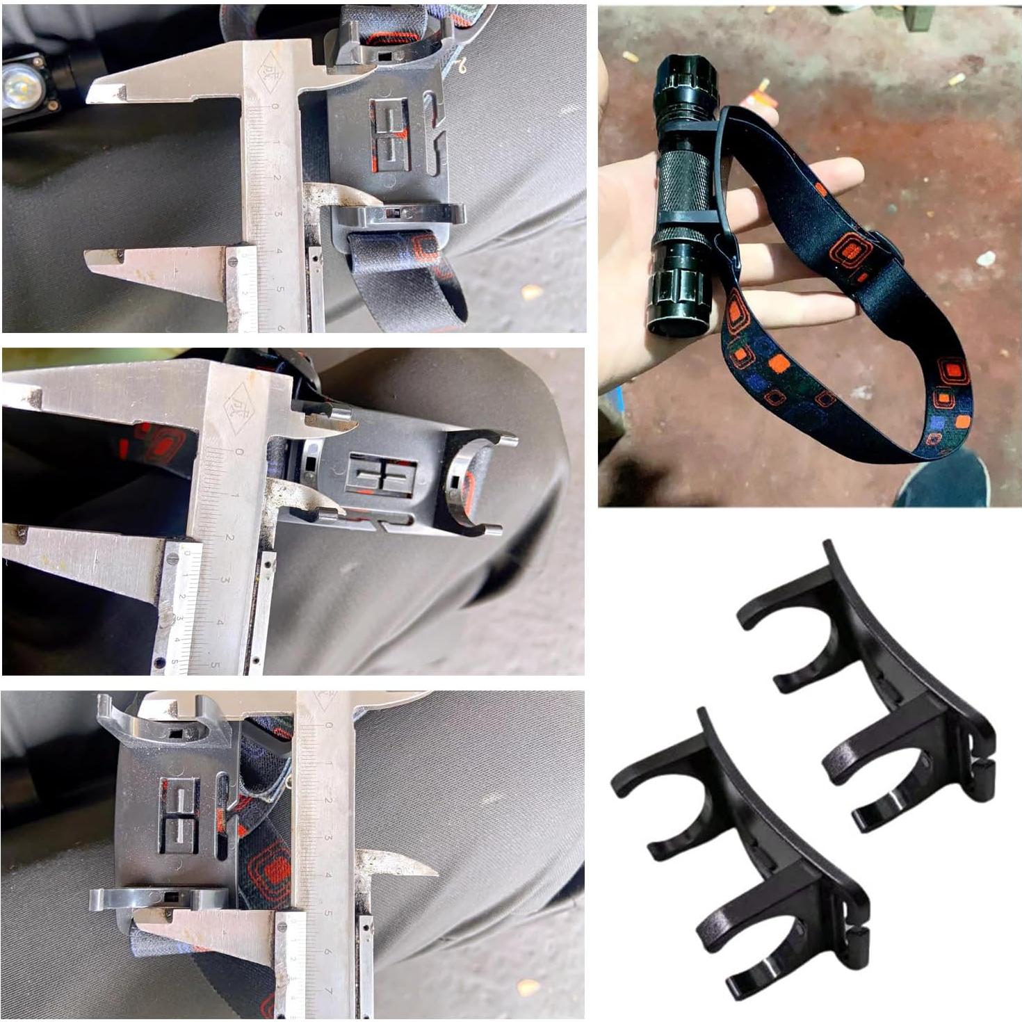 Soporte de Montaje para Linterna Frontal RecDec 3 Piezas 22-24mm