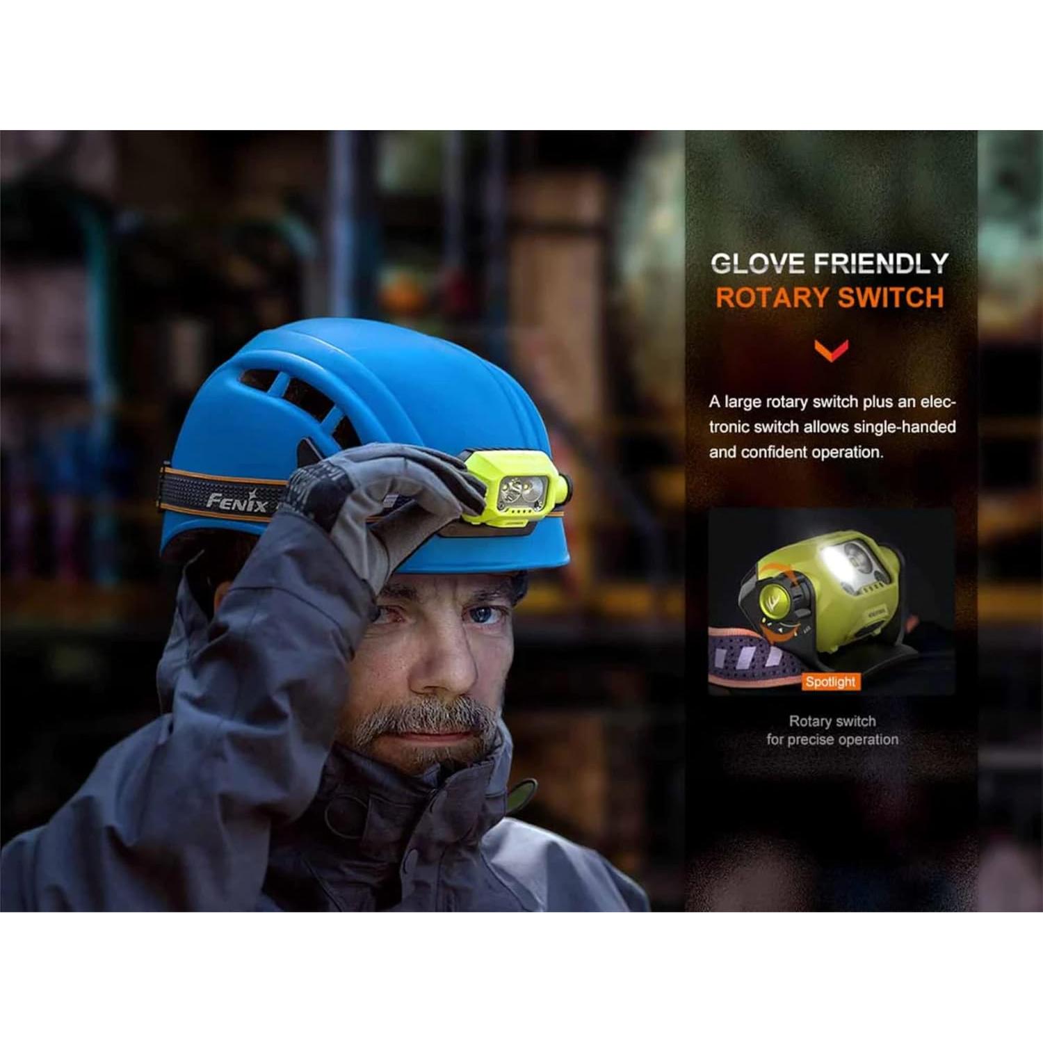 FENIX WH23R Headlamp Rechargeable Headlamp, 600 Lumens LED Headlamp, Dual LED Headlamp, Running Headlamp, IP66 Water Resistance, with a Wall Plug