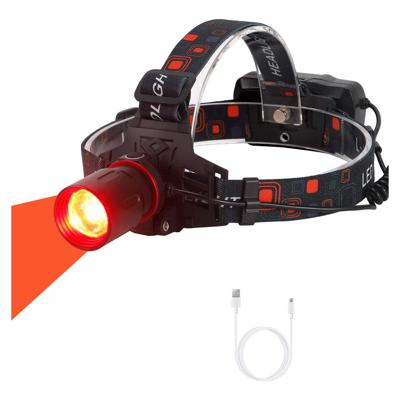 Linterna Frontal Roja WindFire HP_RD1 Recargable 600 Lúmenes