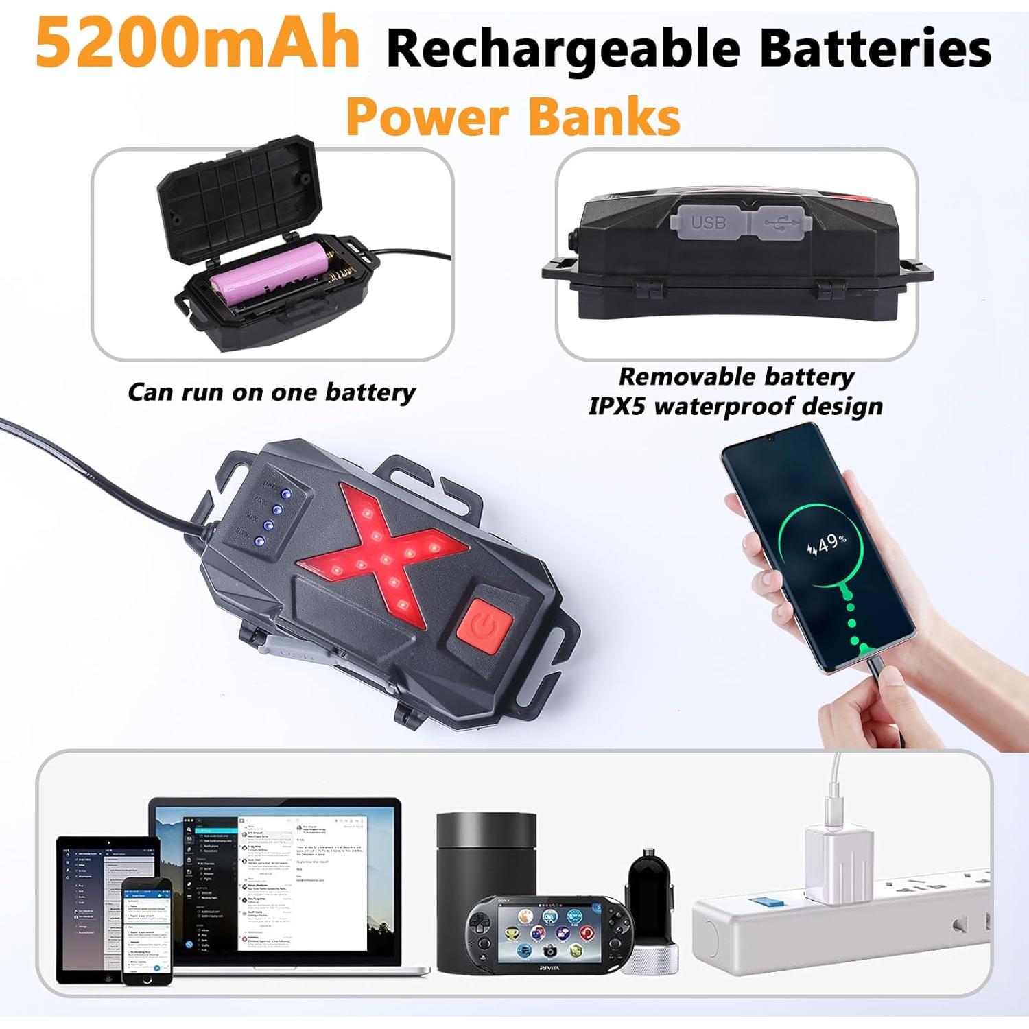 Linterna Frontal LED Recargable Trliradyn 8000LM IPX5 5 Modos