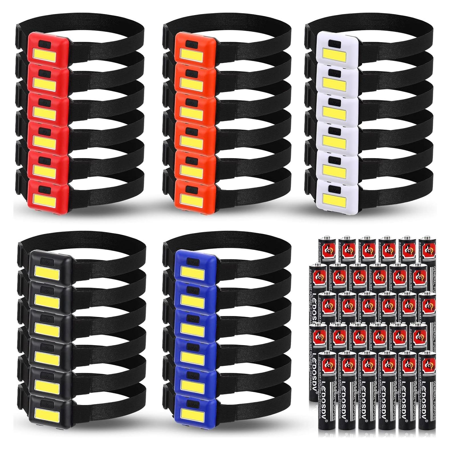 Linterna Frontal LED Treela 30 Piezas Impermeable 3 Modos