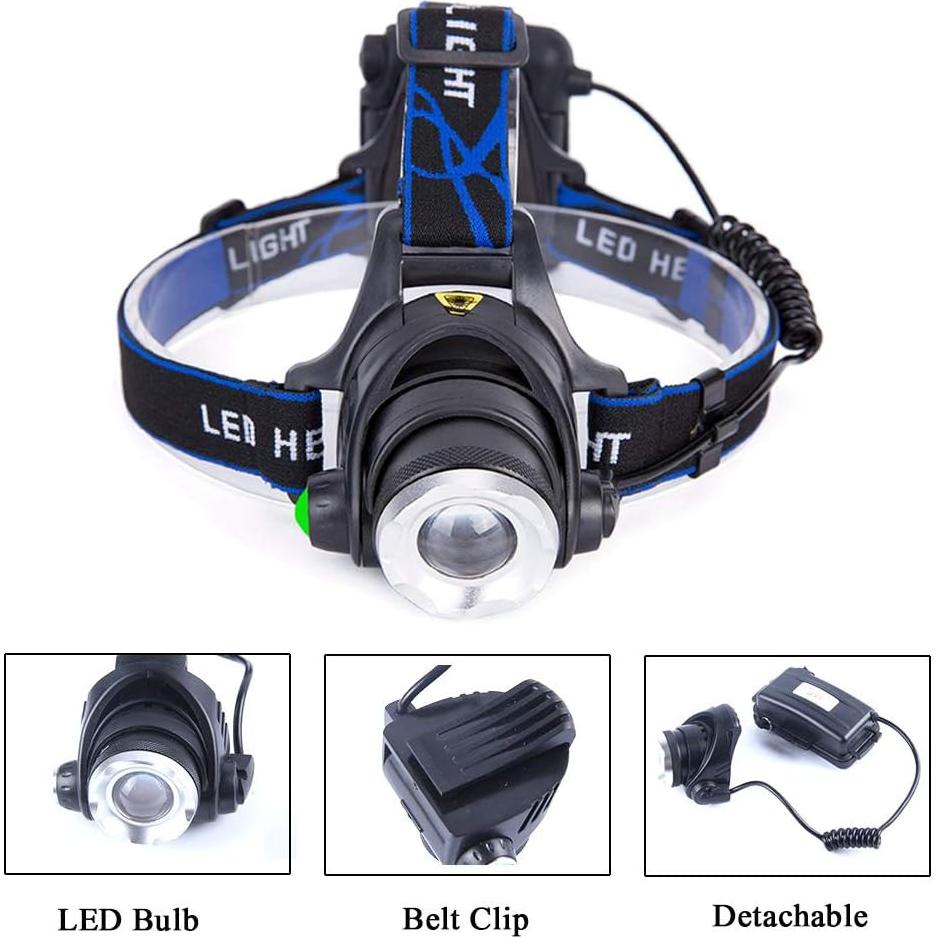 Linterna Frontal LED Roja GaiGaiMall Zoomable 3 Modos Resistente Agua