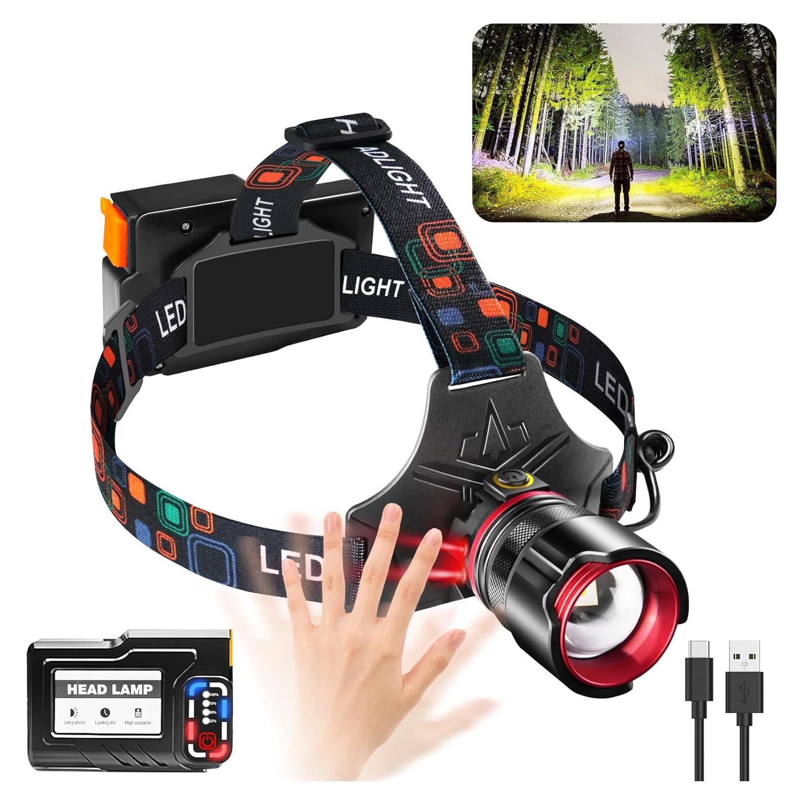 Linterna Frontal Recargable BUD K 900000 Lúmenes 5 Modos