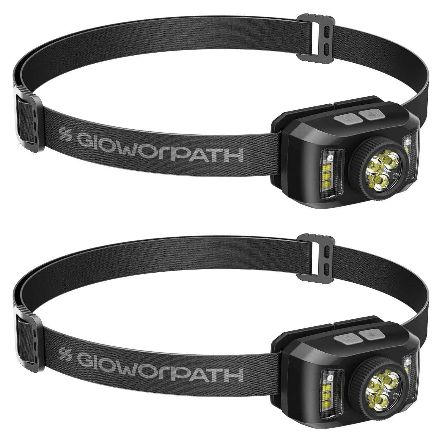 Linterna Frontal Recargable GloworPath 1200 Lúmenes 7 Modos