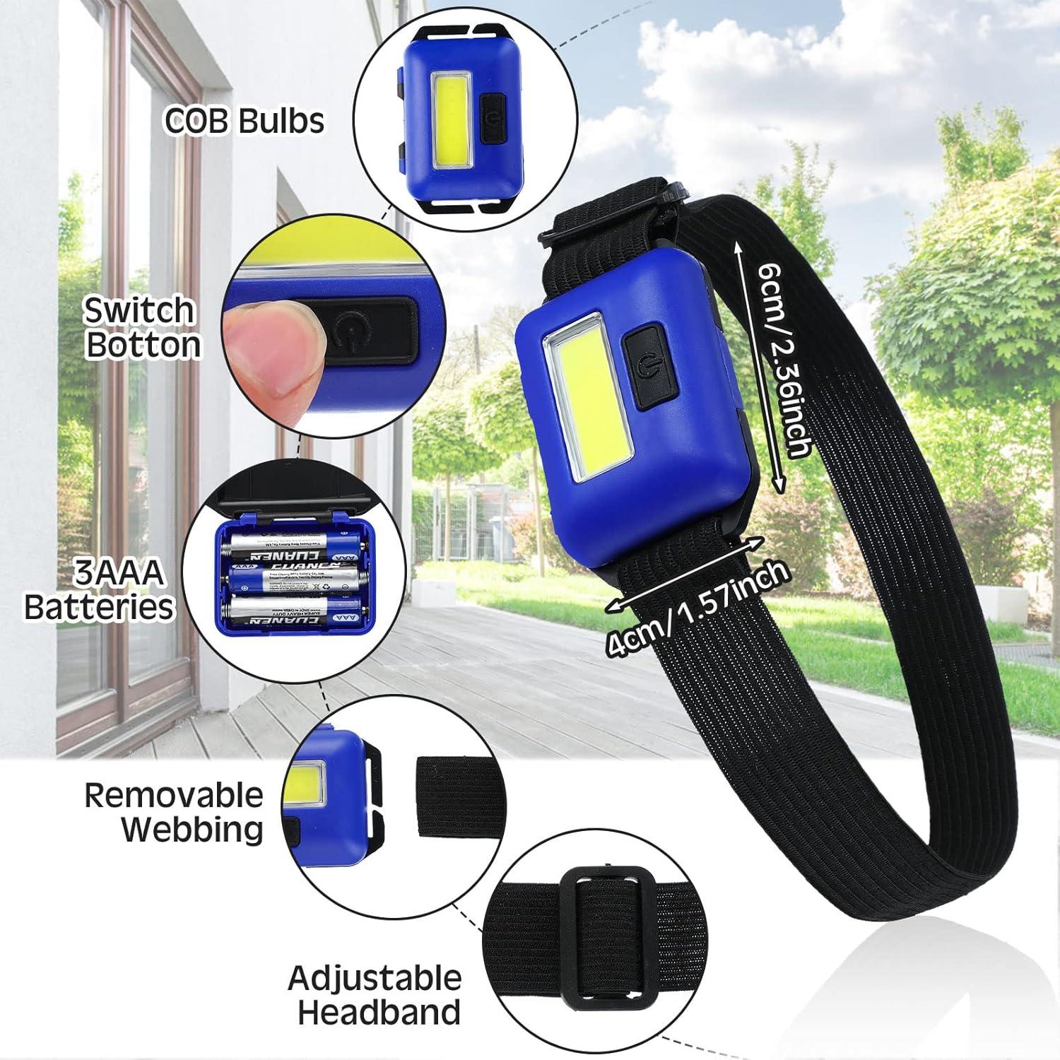 30 Linternas Frontales LED Macarrie con 90 Baterías AAA