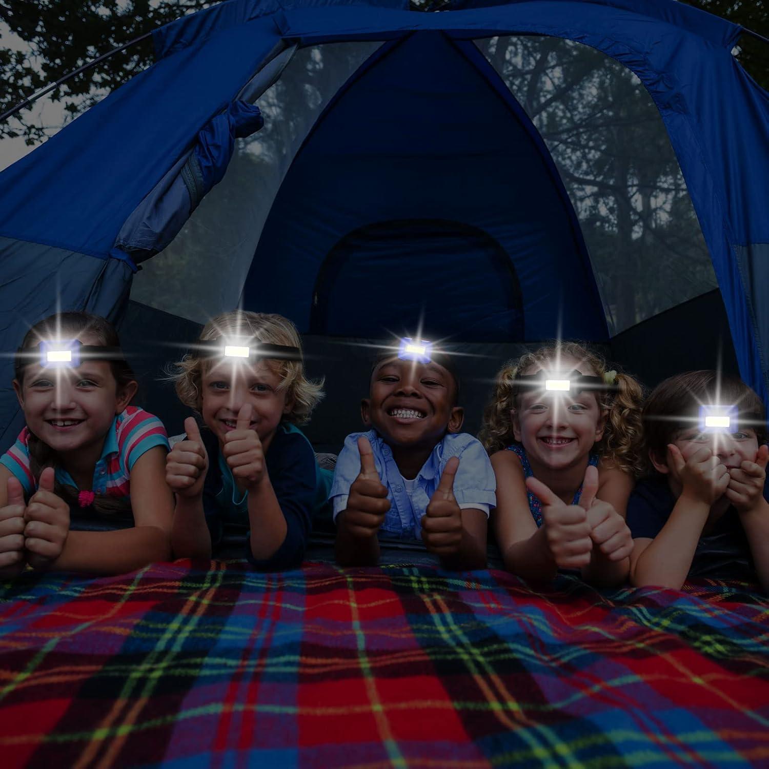 30 Linternas Frontales LED Macarrie con 90 Baterías AAA