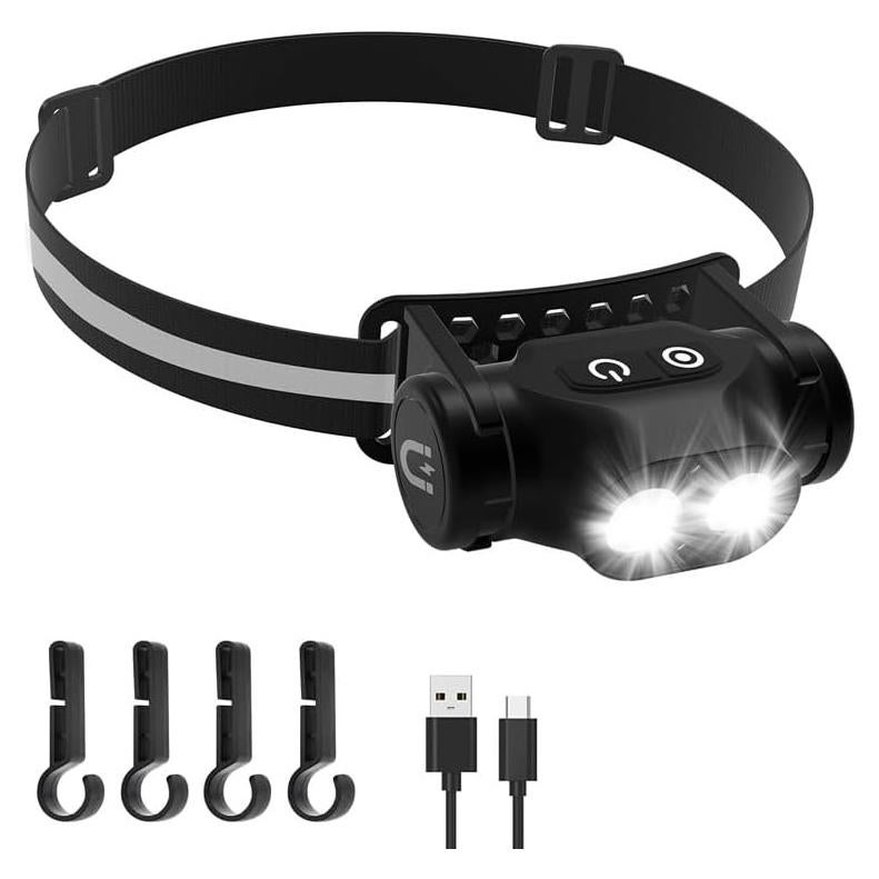 Linterna Frontal LED Recargable Adamstar 4 Modos Resistente Agua