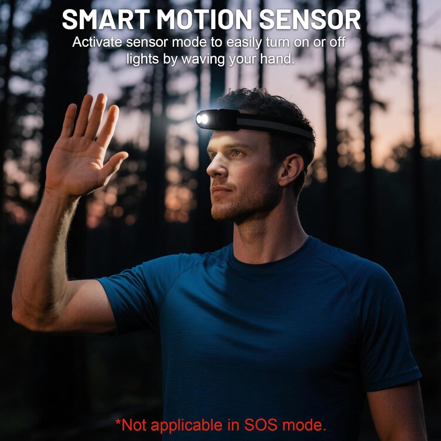 Linterna Frontal LED Recargable Adamstar 4 Modos Resistente Agua