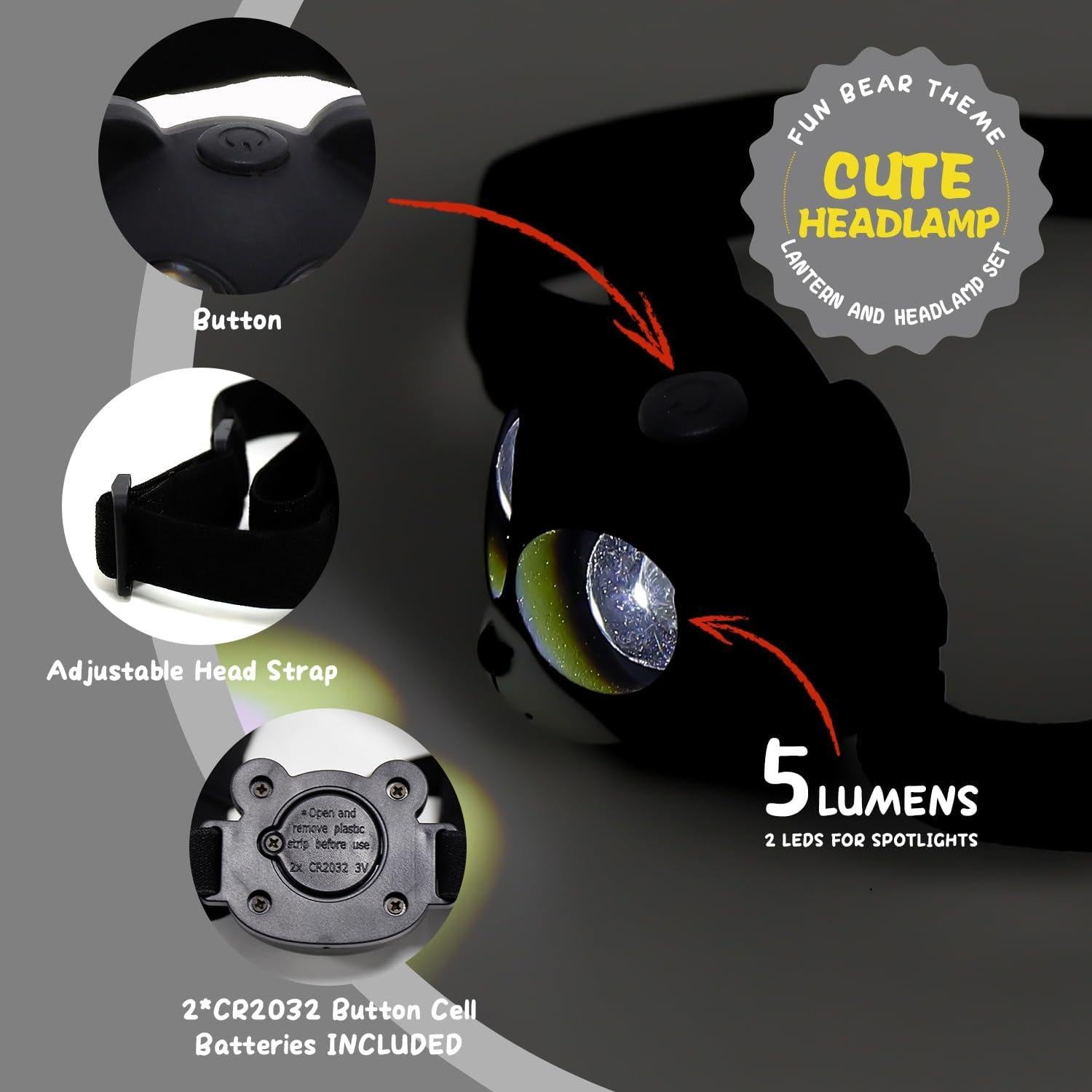 Kit de Linterna y Faro LED Oso OSCEVIA 12x12 cm para Niños