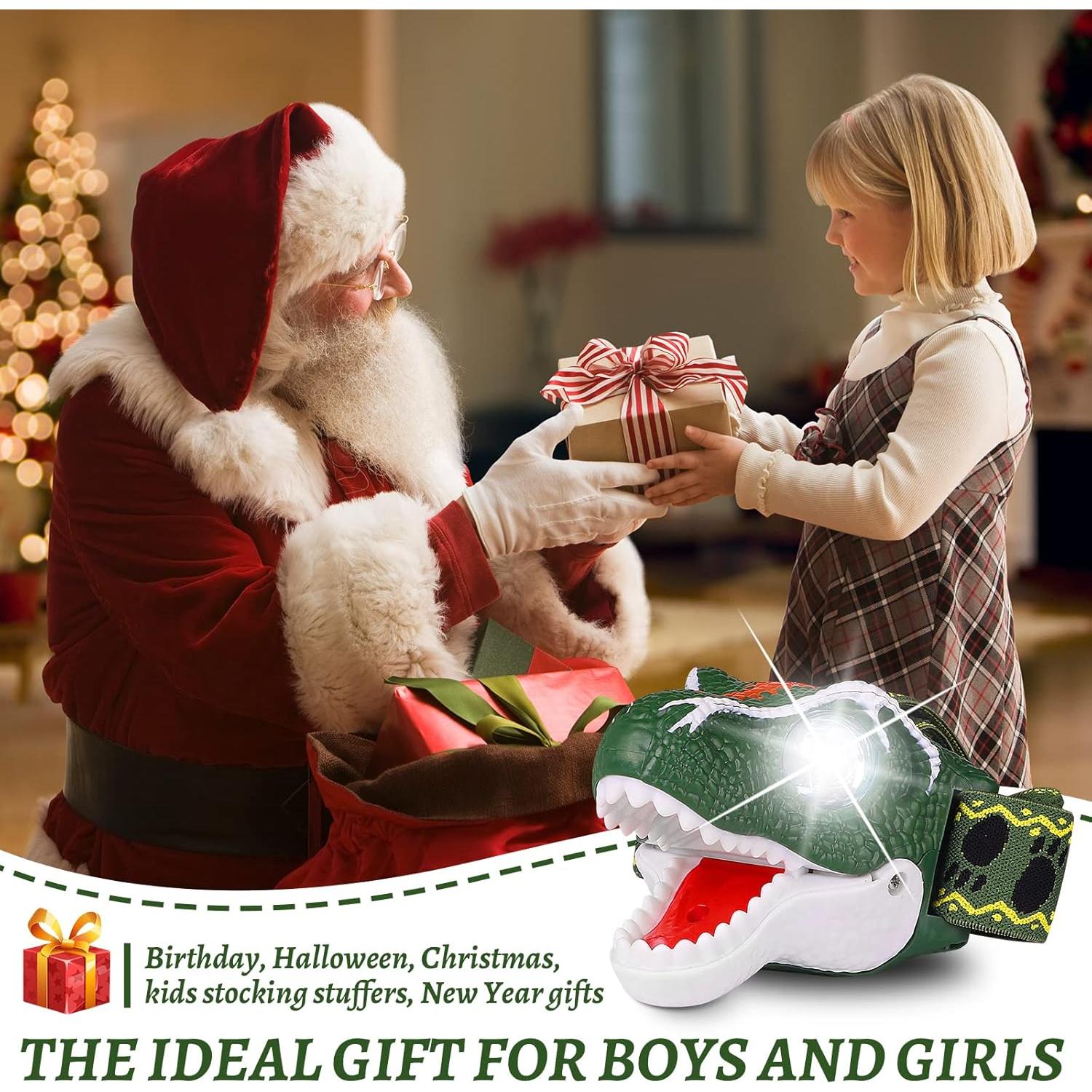 Linterna Frontal Dinosaurio T-Rex DX DA XIN LED Verde 8.5cm