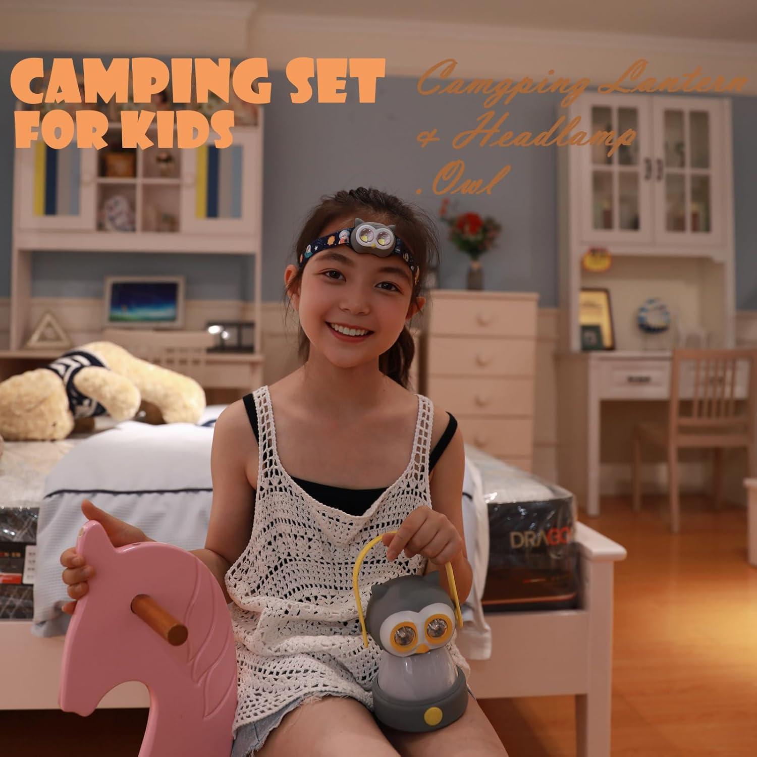 Juego de Linterna y Faro de Búho FANT.LUX 2-en-1 LED Rosa