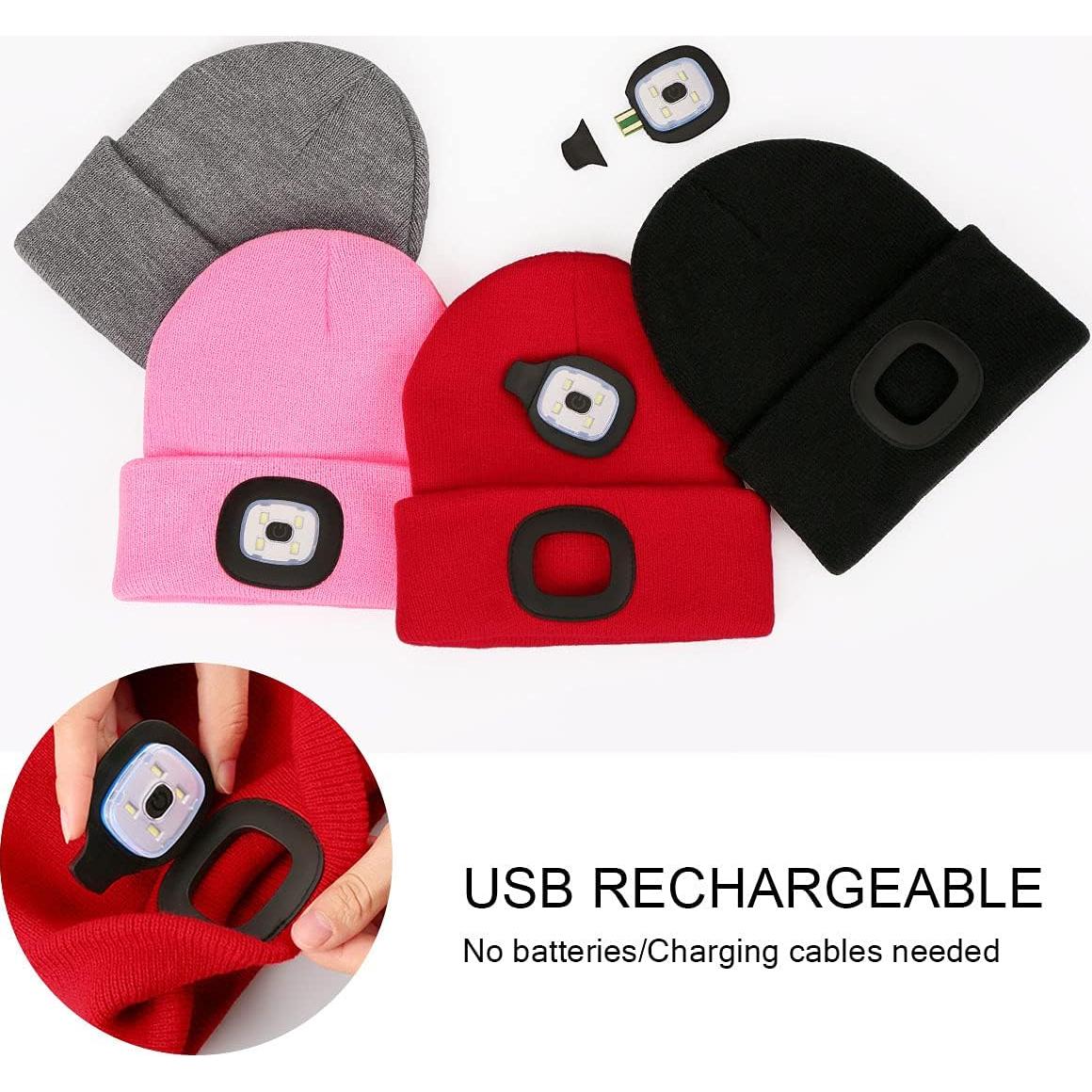 Gorro LED Recargable para Niños YunTuo - Unisex Gris