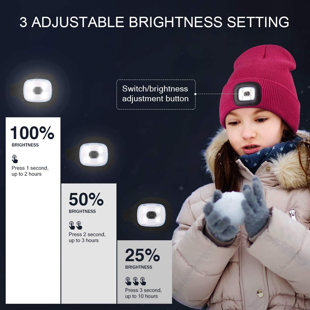 Gorro LED Recargable para Niños YunTuo - Unisex Gris