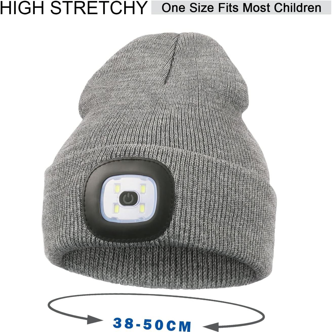 Gorro LED Recargable para Niños YunTuo - Unisex Gris