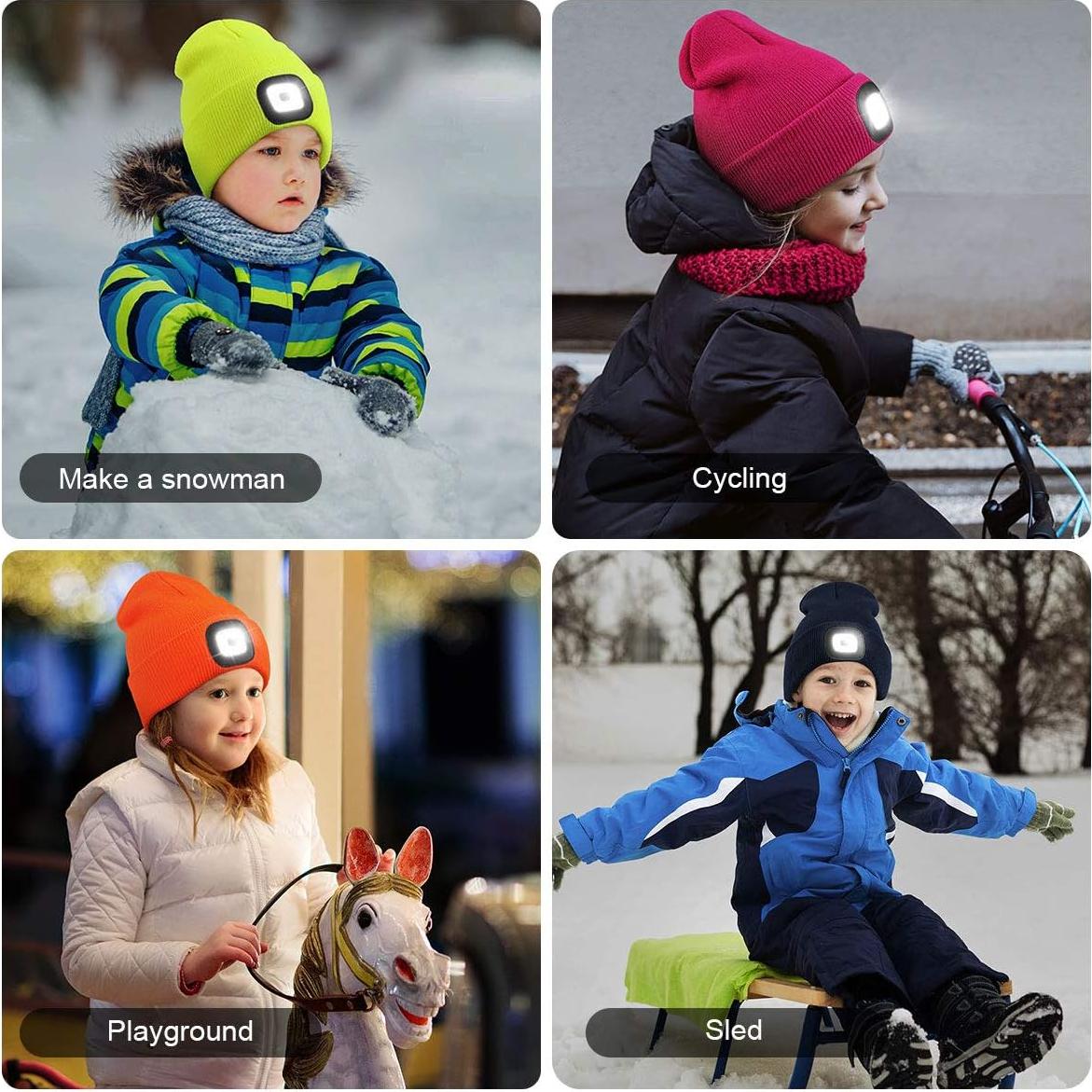 Gorro LED Recargable para Niños YunTuo - Unisex Gris