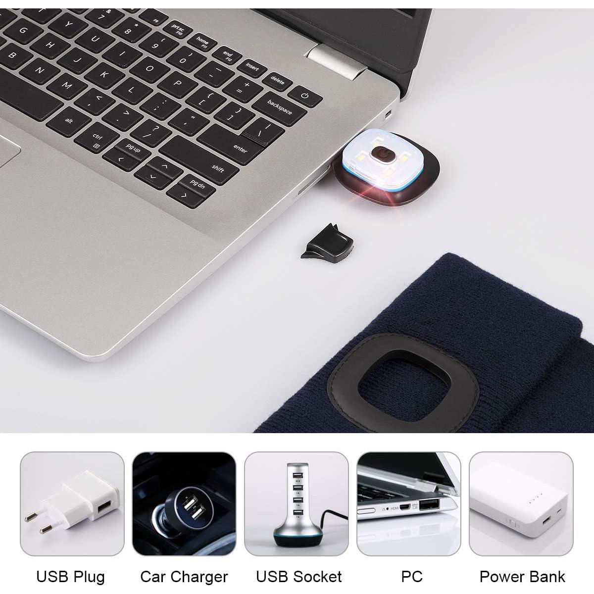 Gorro LED Recargable para Niños YunTuo - Unisex Gris