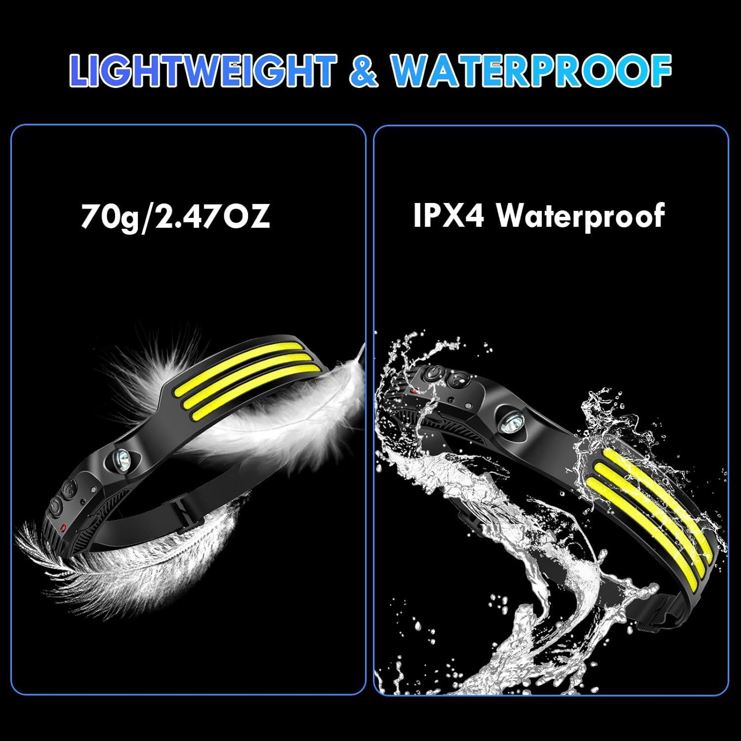Linterna Frontal LED Recargable DAWINSIE 5 Modos 230°