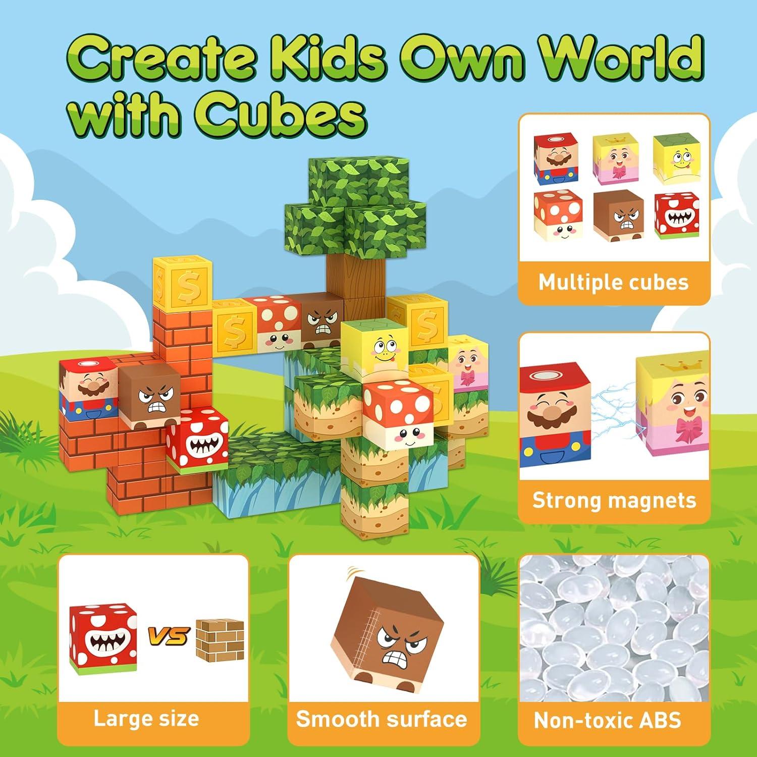 Cubo Magnético Yumiga 54 Piezas Juguete Educativo 3-12 Años