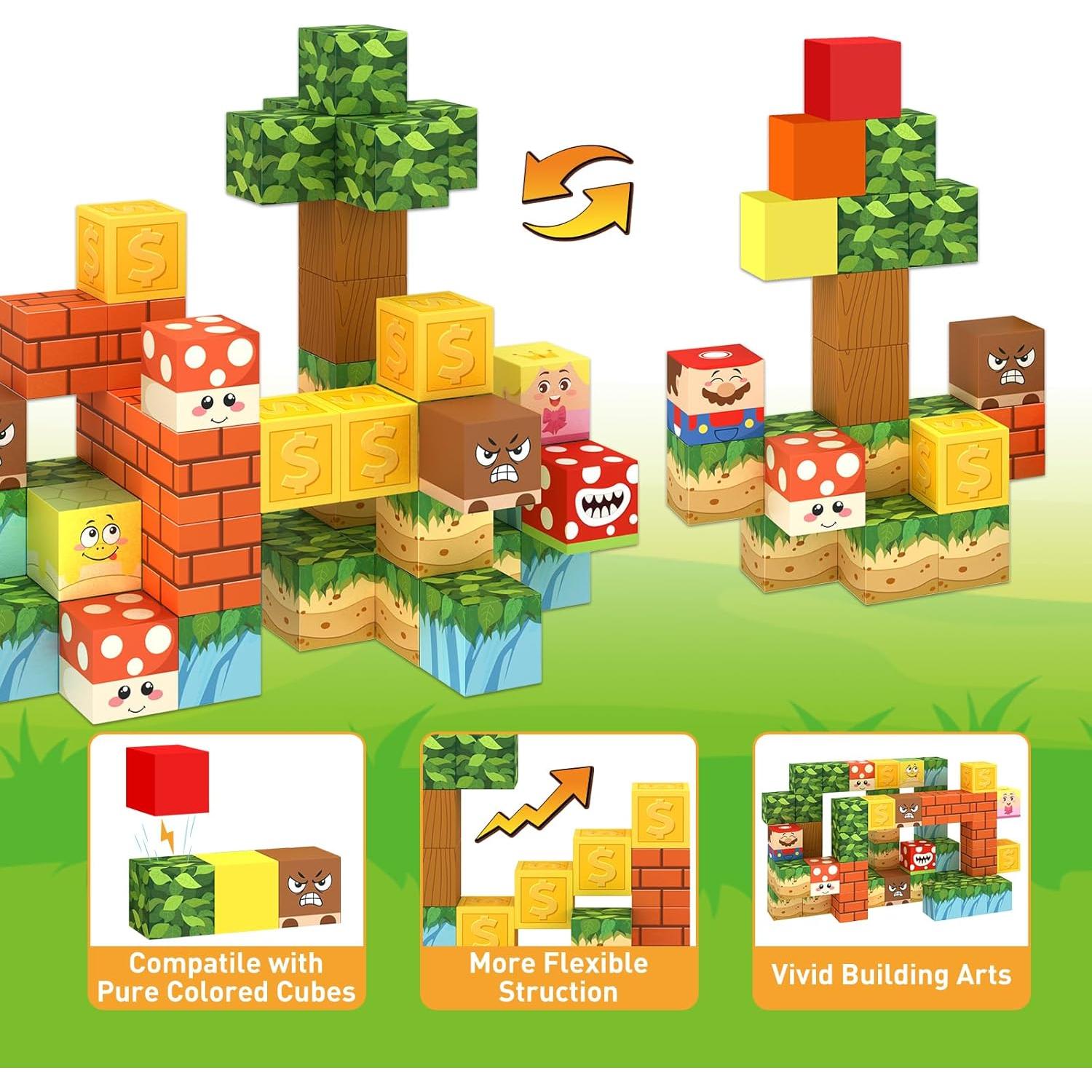 Cubo Magnético Yumiga 54 Piezas Juguete Educativo 3-12 Años