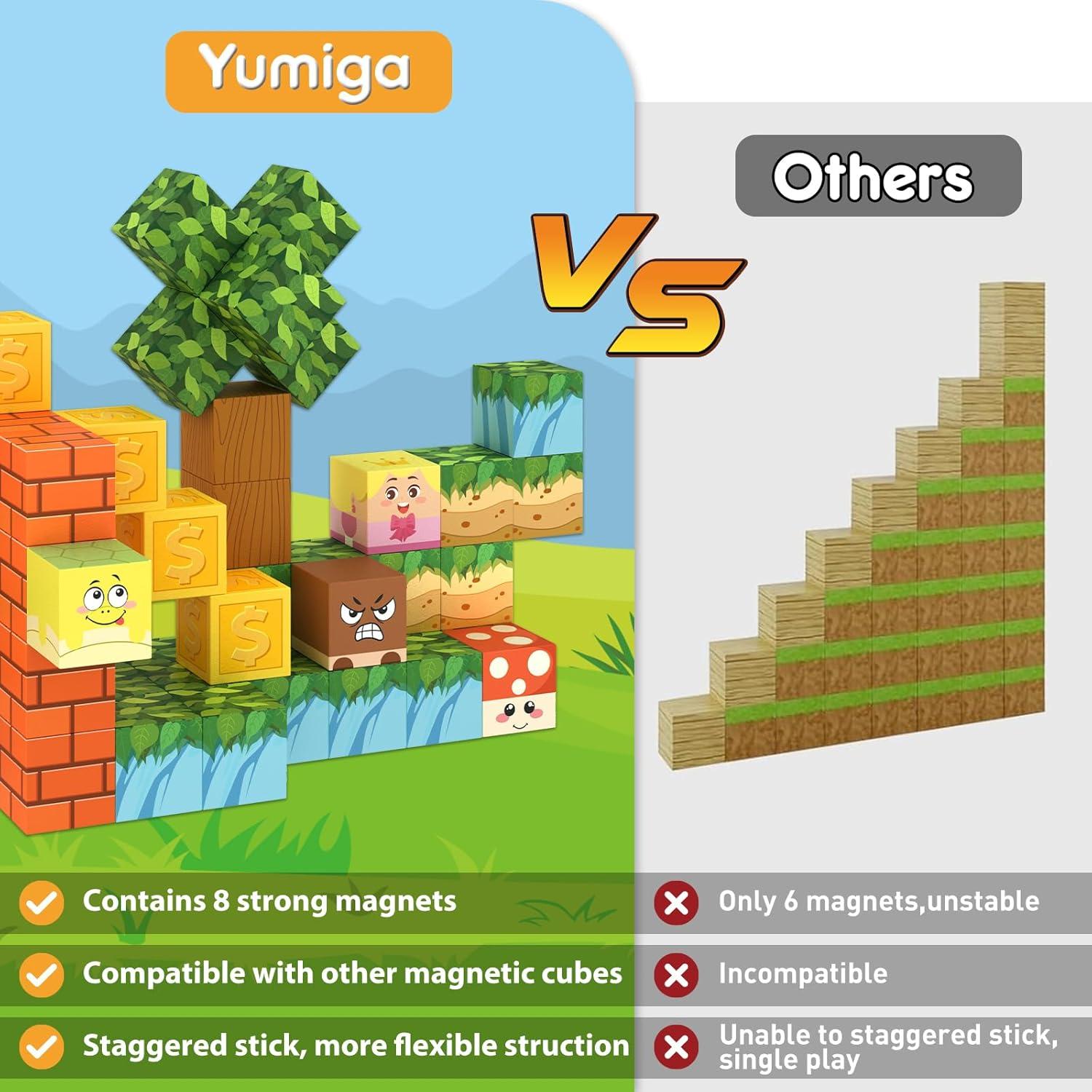 Cubo Magnético Yumiga 54 Piezas Juguete Educativo 3-12 Años