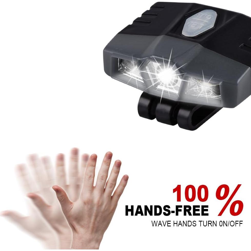 Luz de Clip Recargable LED CREE Gris IPX5 30h Uso Manos Libres