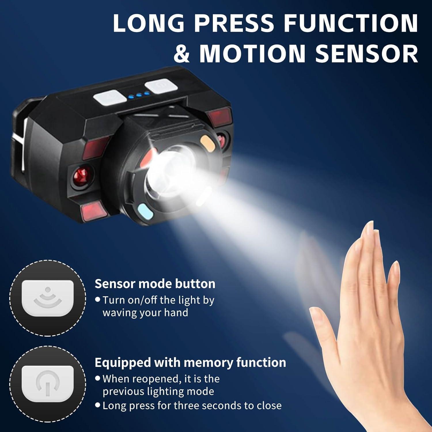 Linterna Frontal LED Recargable 500 Lúmenes LYBSWlark 2-Pack