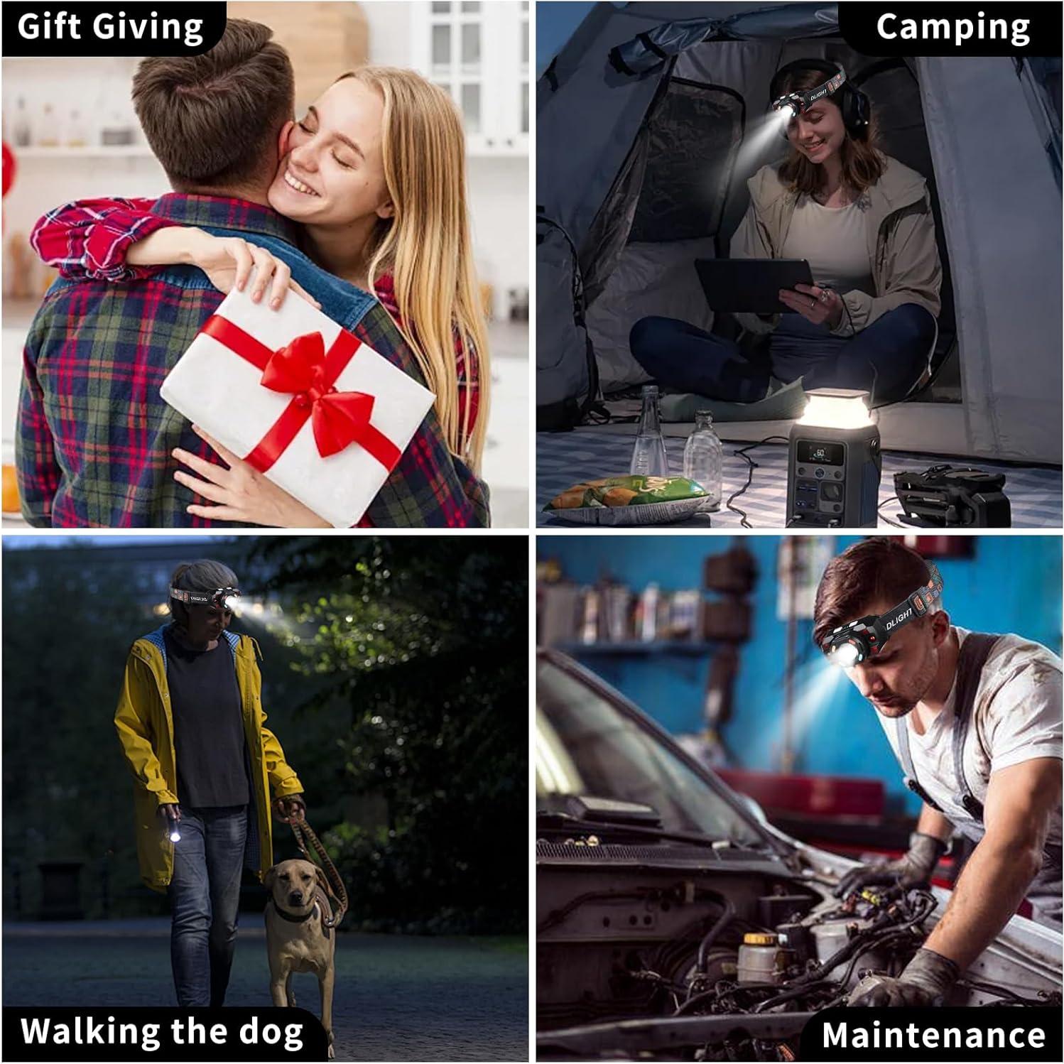 Linterna Frontal LED Recargable 500 Lúmenes LYBSWlark 2-Pack