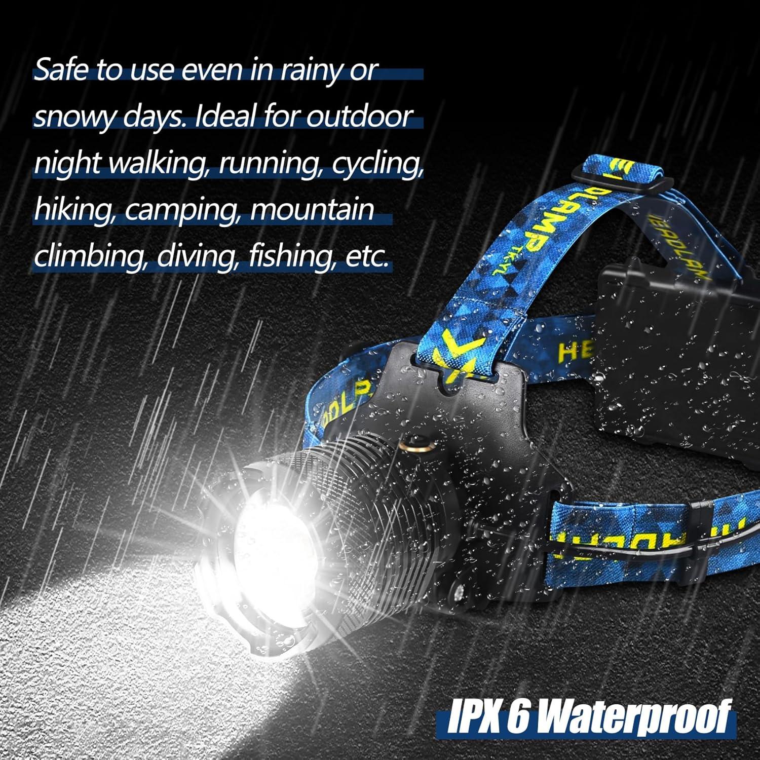 Lámpara Frontal LED Recargable Foleto 1200 Lúmenes IP67